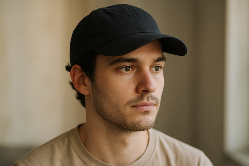 A young man wearing a casual baseball cap
