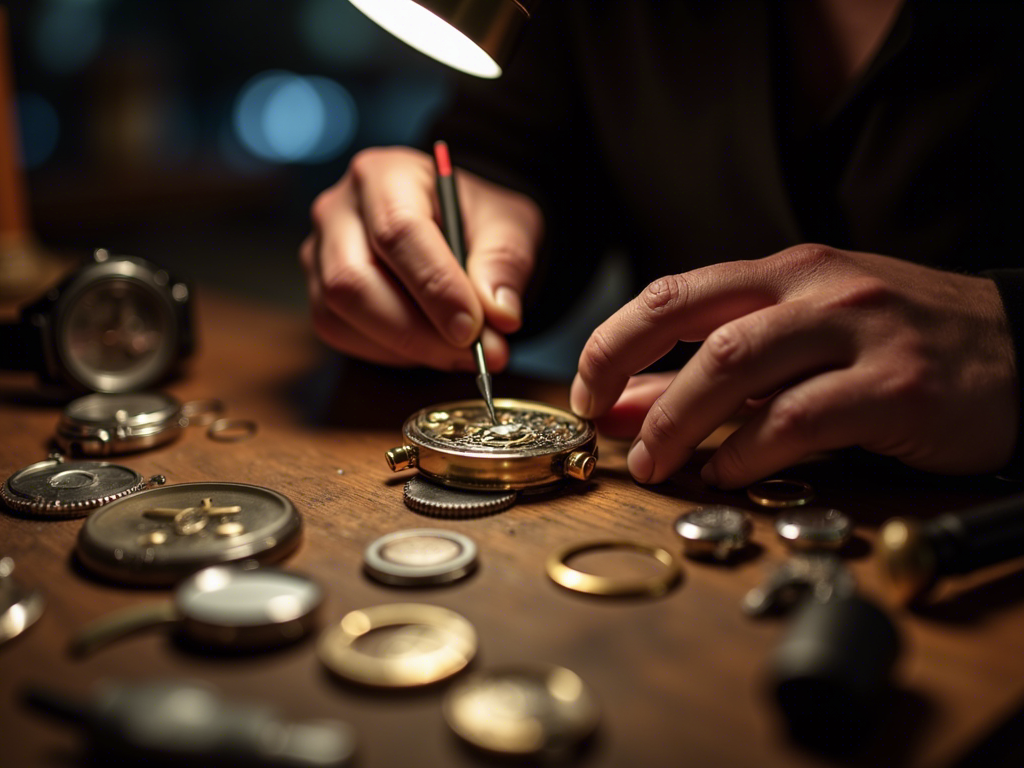 Un horloger travaillant sur des mécanismes de montres